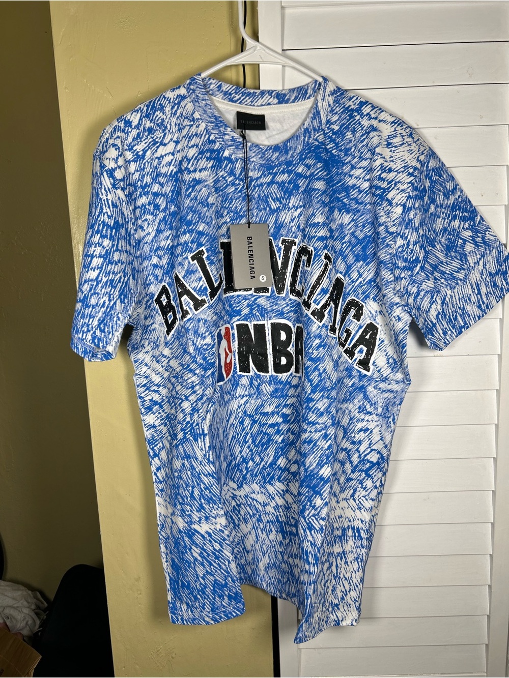 MEN'S BALENCIAGA | NBA COLLABORATION OVERSIZED T-SHIRT IN BLUE